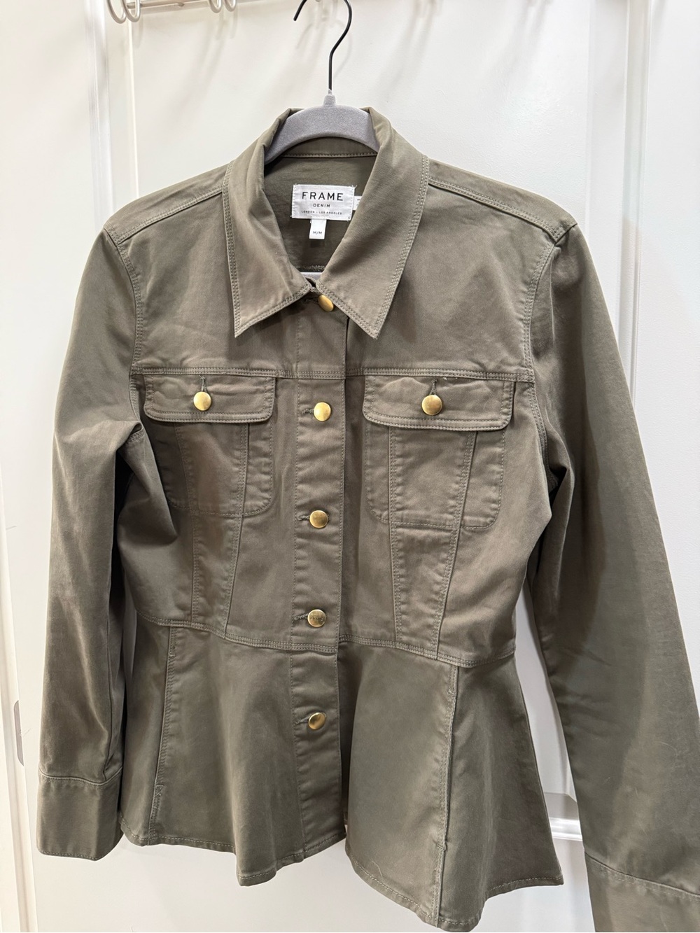 New without tagsFrame Denim Olive Utility Peplum Jacket